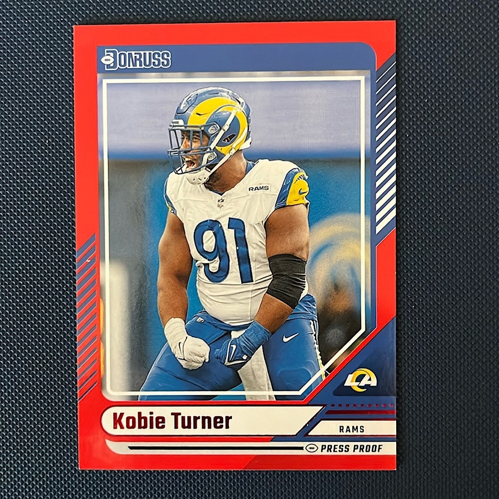 Kobie Turner 2024 Panini Donruss Red Los Angeles Rams NFL Football Sports Card